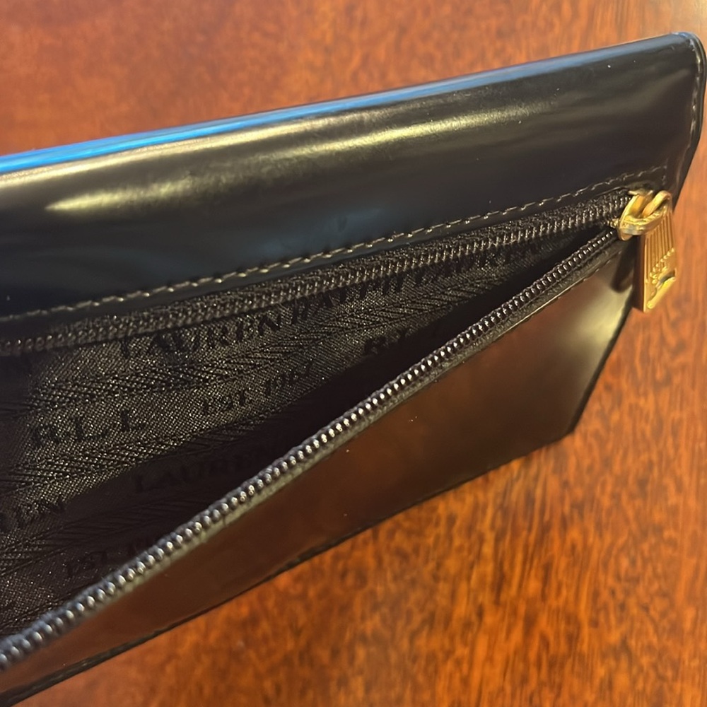 Lauren Ralph Lauren Black Leather Slim Snap Wallet - Picture 11 of 15